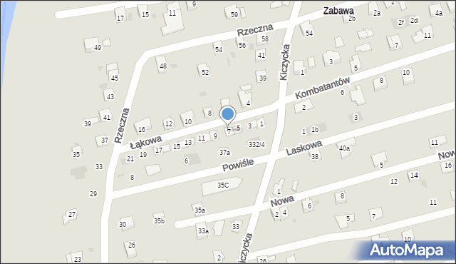 Skoczów, Łąkowa, 7, mapa Skoczów