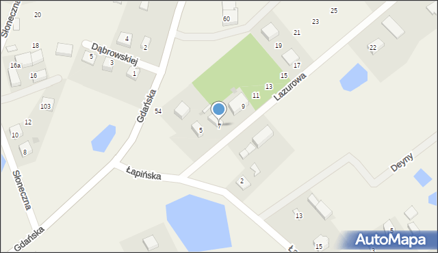 Skrzeszewo, Lazurowa, 7, mapa Skrzeszewo