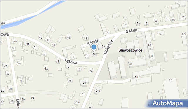 Sławoszowice, Łąkowa, 2b, mapa Sławoszowice