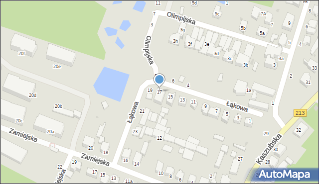 Słupsk, Łąkowa, 17, mapa Słupska