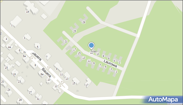 Słupsk, Laurowa, 12, mapa Słupska