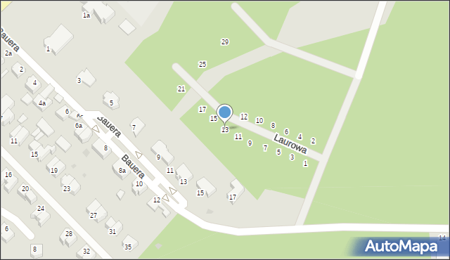 Słupsk, Laurowa, 13, mapa Słupska
