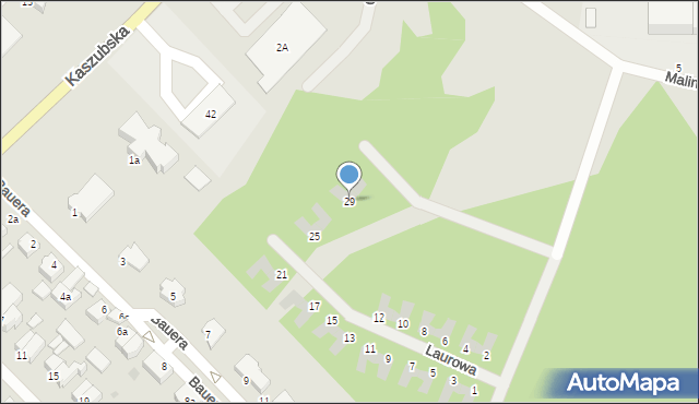 Słupsk, Laurowa, 29, mapa Słupska