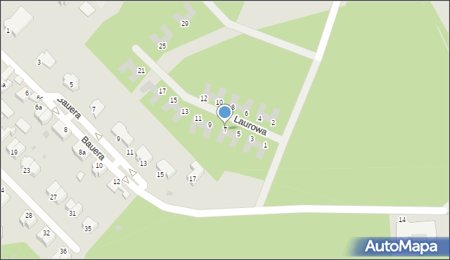 Słupsk, Laurowa, 7, mapa Słupska