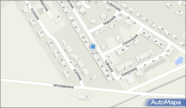 Smolec, Łąkowa, 72, mapa Smolec