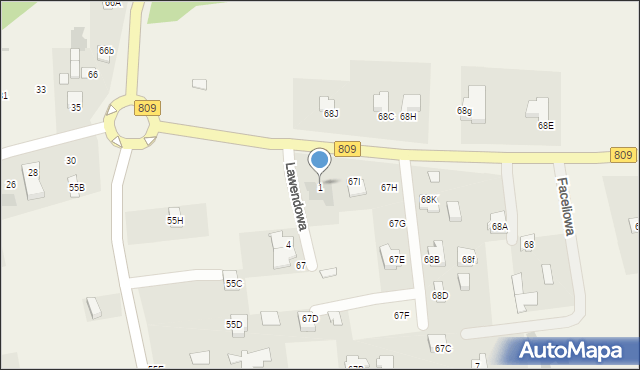 Snopków, Lawendowa, 1, mapa Snopków