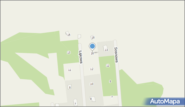 Sobienki, Łąkowa, 14, mapa Sobienki