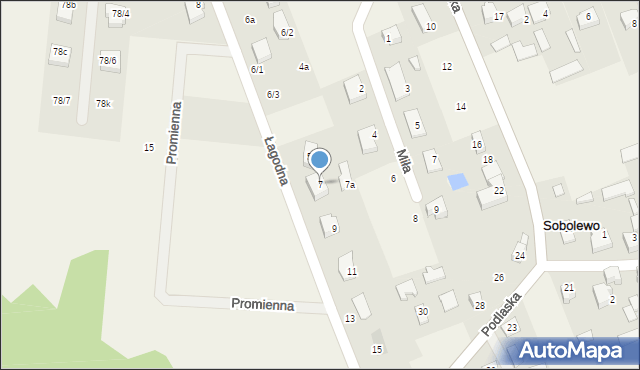 Sobolewo, Łagodna, 7, mapa Sobolewo