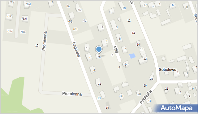 Sobolewo, Łagodna, 7a, mapa Sobolewo