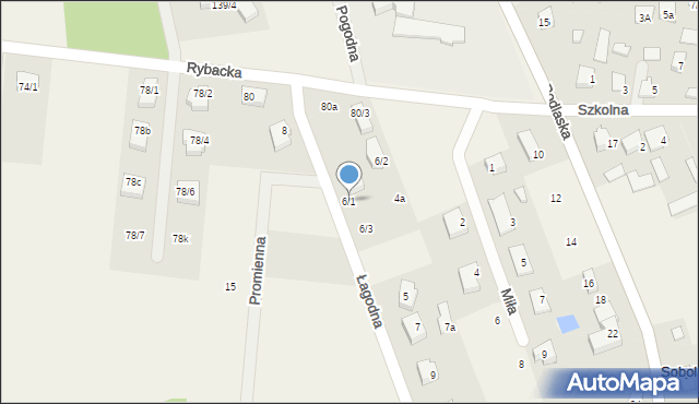 Sobolewo, Łagodna, 6/1, mapa Sobolewo