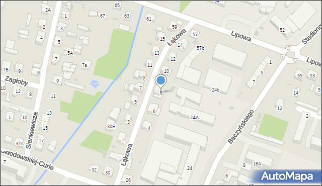 Sokołów Podlaski, Łąkowa, 8, mapa Sokołów Podlaski