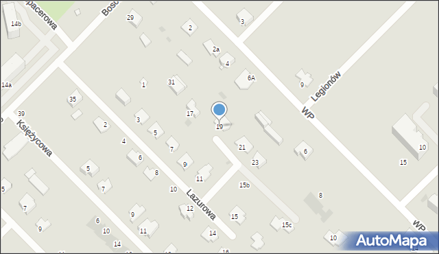 Sokołów Podlaski, Lazurowa, 19, mapa Sokołów Podlaski
