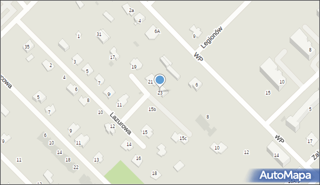 Sokołów Podlaski, Lazurowa, 23, mapa Sokołów Podlaski