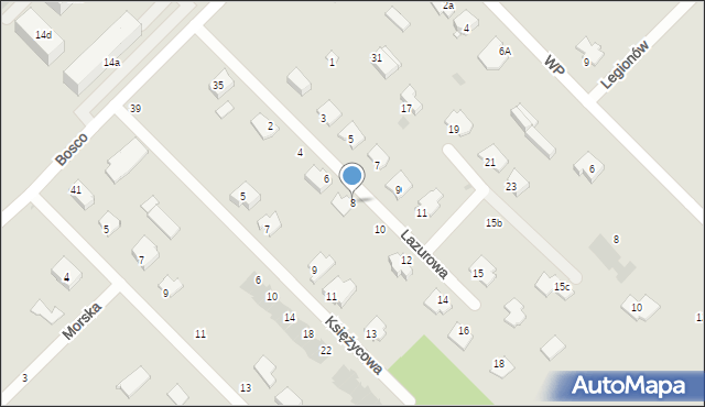 Sokołów Podlaski, Lazurowa, 8, mapa Sokołów Podlaski