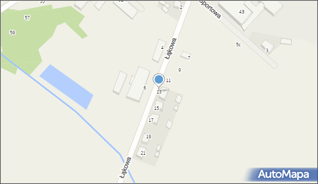 Sośnie, Łąkowa, 13, mapa Sośnie