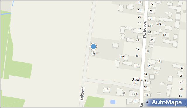 Sowlany, Łąkowa, 16, mapa Sowlany