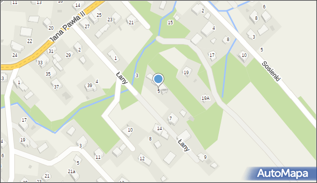 Spytkowice, Łany, 5, mapa Spytkowice