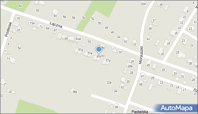 Starachowice, Łączna, 57c, mapa Starachowic