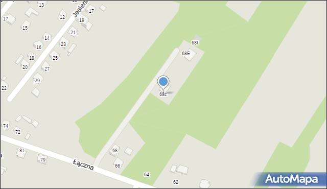 Starachowice, Łączna, 68c, mapa Starachowic