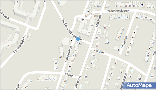 Starachowice, Langiewicza Mariana, gen., 80, mapa Starachowic