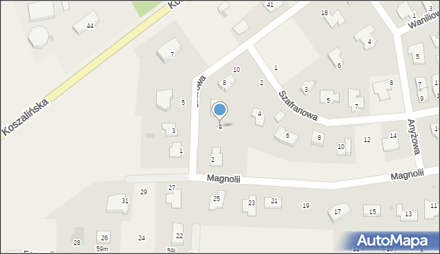 Stare Bielice, Laurowa, 4, mapa Stare Bielice