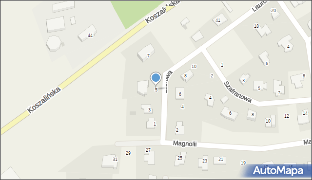 Stare Bielice, Laurowa, 5, mapa Stare Bielice