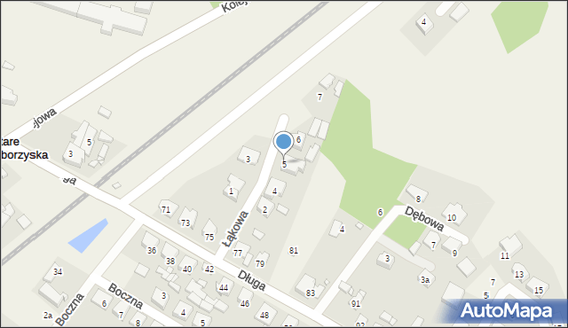 Stare Oborzyska, Łąkowa, 5, mapa Stare Oborzyska