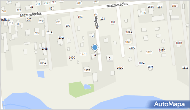 Stare Załubice, Łabędzia, 4, mapa Stare Załubice