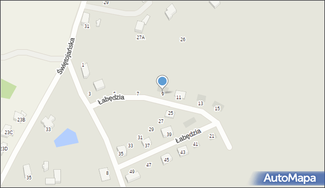 Starogard Gdański, Łabędzia, 9, mapa Starogard Gdański