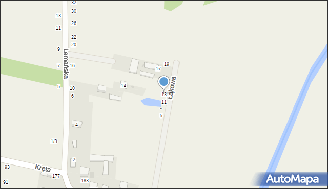 Stary Kocin, Łąkowa, 13, mapa Stary Kocin