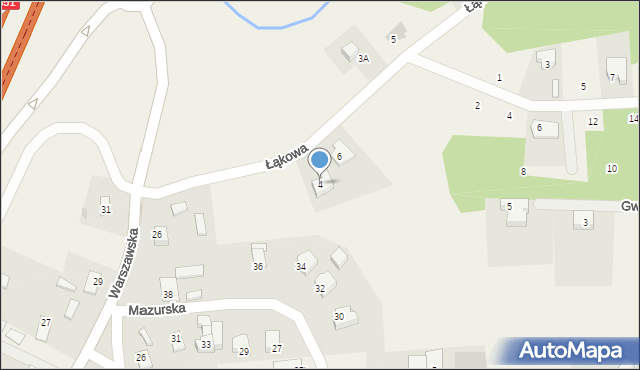 Stawiguda, Łąkowa, 4, mapa Stawiguda