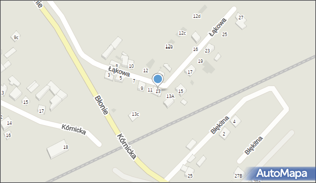 Stęszew, Łąkowa, 13, mapa Stęszew