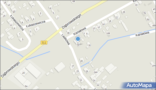 Stęszew, Laskowa, 32, mapa Stęszew