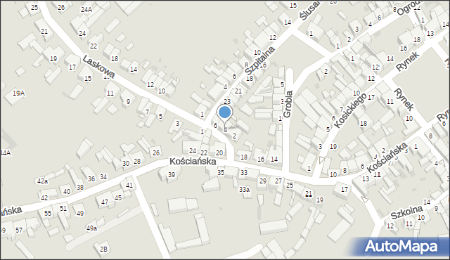Stęszew, Laskowa, 4, mapa Stęszew