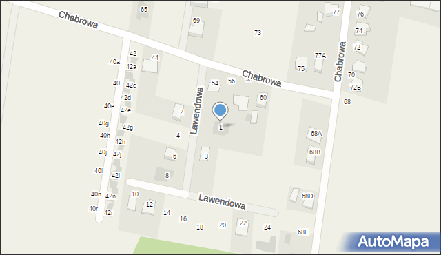 Stok Lacki-Folwark, Lawendowa, 1, mapa Stok Lacki-Folwark