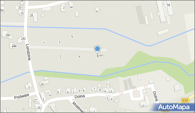 Strumień, Łąkowa, 6, mapa Strumień