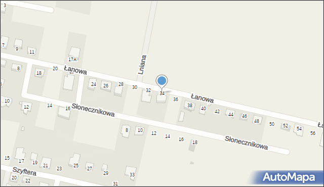 Strykowo, Łanowa, 34, mapa Strykowo