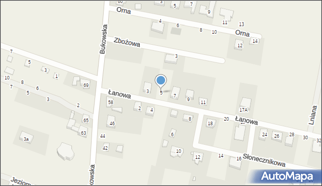 Strykowo, Łanowa, 5, mapa Strykowo