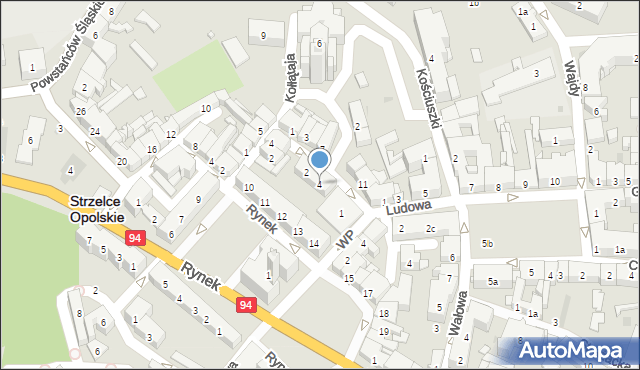 Strzelce Opolskie, Lange Karola, ks., 4, mapa Strzelce Opolskie