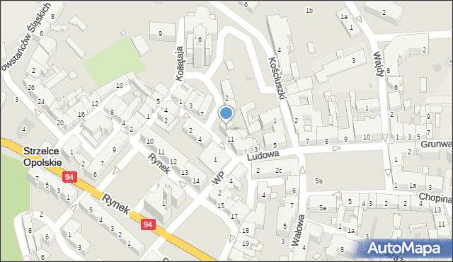 Strzelce Opolskie, Lange Karola, ks., 9, mapa Strzelce Opolskie