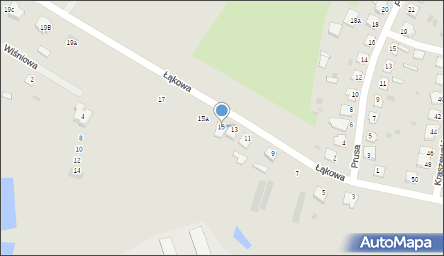 Susz, Łąkowa, 15, mapa Susz