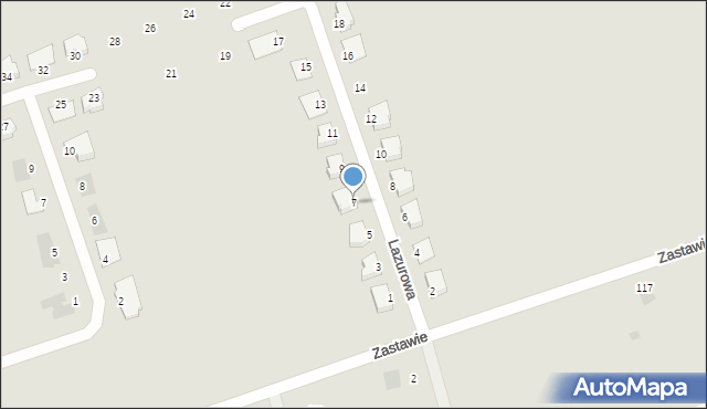 Suwałki, Lazurowa, 7, mapa Suwałk