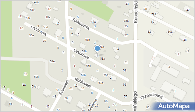 Świdnik, Lazurowa, 3, mapa Świdnika