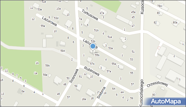 Świdnik, Lazurowa, 6, mapa Świdnika