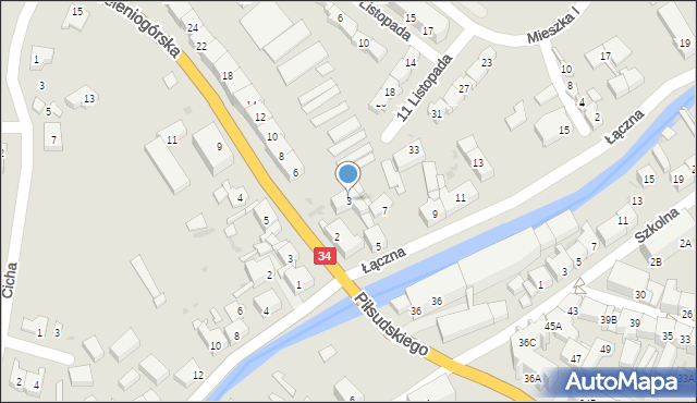 Świebodzice, Łączna, 3, mapa Świebodzice