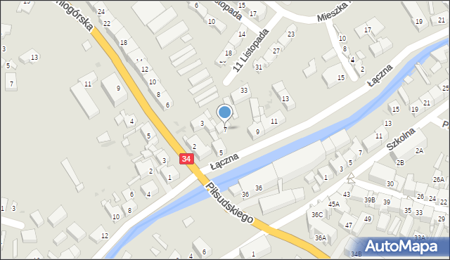 Świebodzice, Łączna, 7, mapa Świebodzice