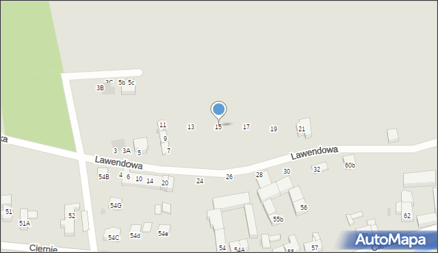 Świebodzice, Lawendowa, 15, mapa Świebodzice