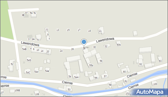 Świebodzice, Lawendowa, 28, mapa Świebodzice