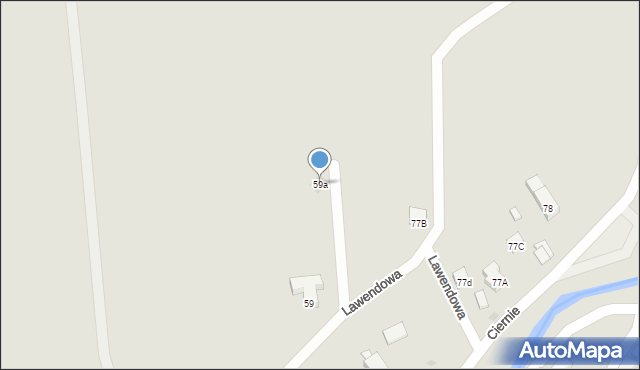 Świebodzice, Lawendowa, 59a, mapa Świebodzice