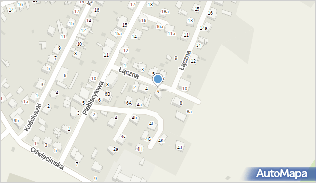 Świerklaniec, Łączna, 6, mapa Świerklaniec